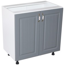 Corp inferior cu 2 usi 80 cm Zebra, Alba/MDF GRI, fara blat 80 x 82 x 50